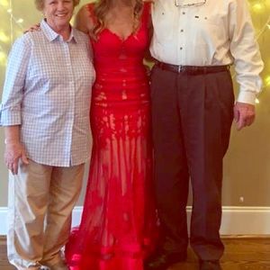 Red Sherri Hill prom dress.